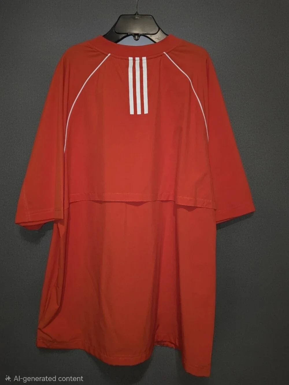 Adidas Men’s Orange Quarter-Zip Pullover Windbreaker Short Sleeved